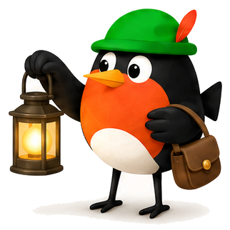 Fletch on night watch with a lantern